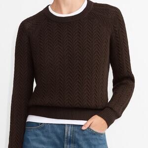 Wilfred 100% Wool Weaved Sweater in Brown Size Medium